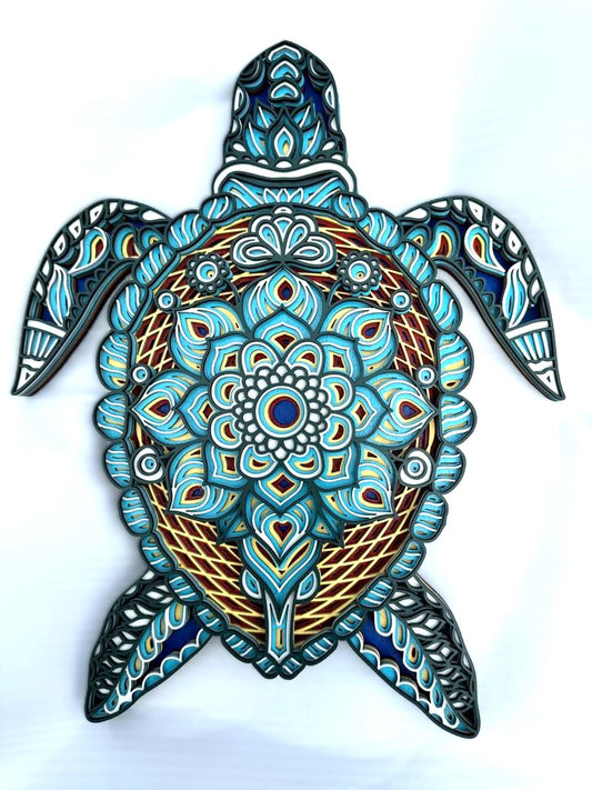 Mandala Turtle - Vividly Colored Wall Art