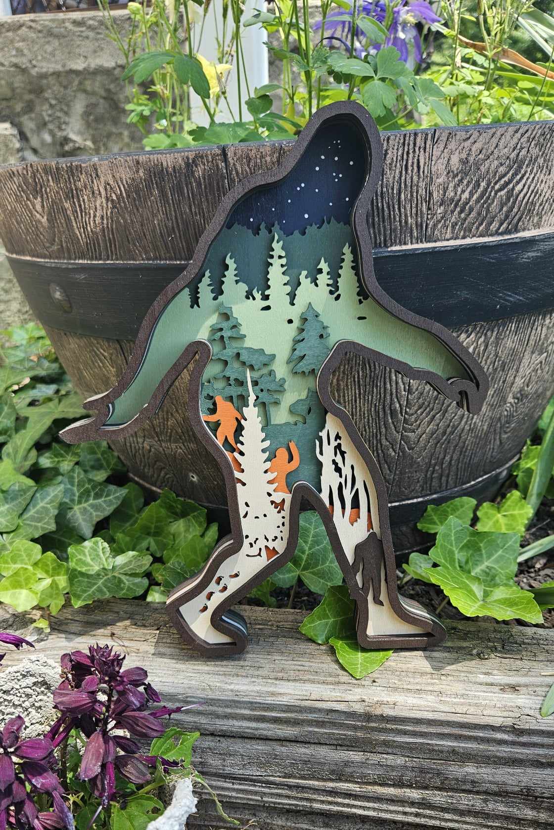 Bigfoot Sasquatch Cryptid Desk Decor or Wall Art