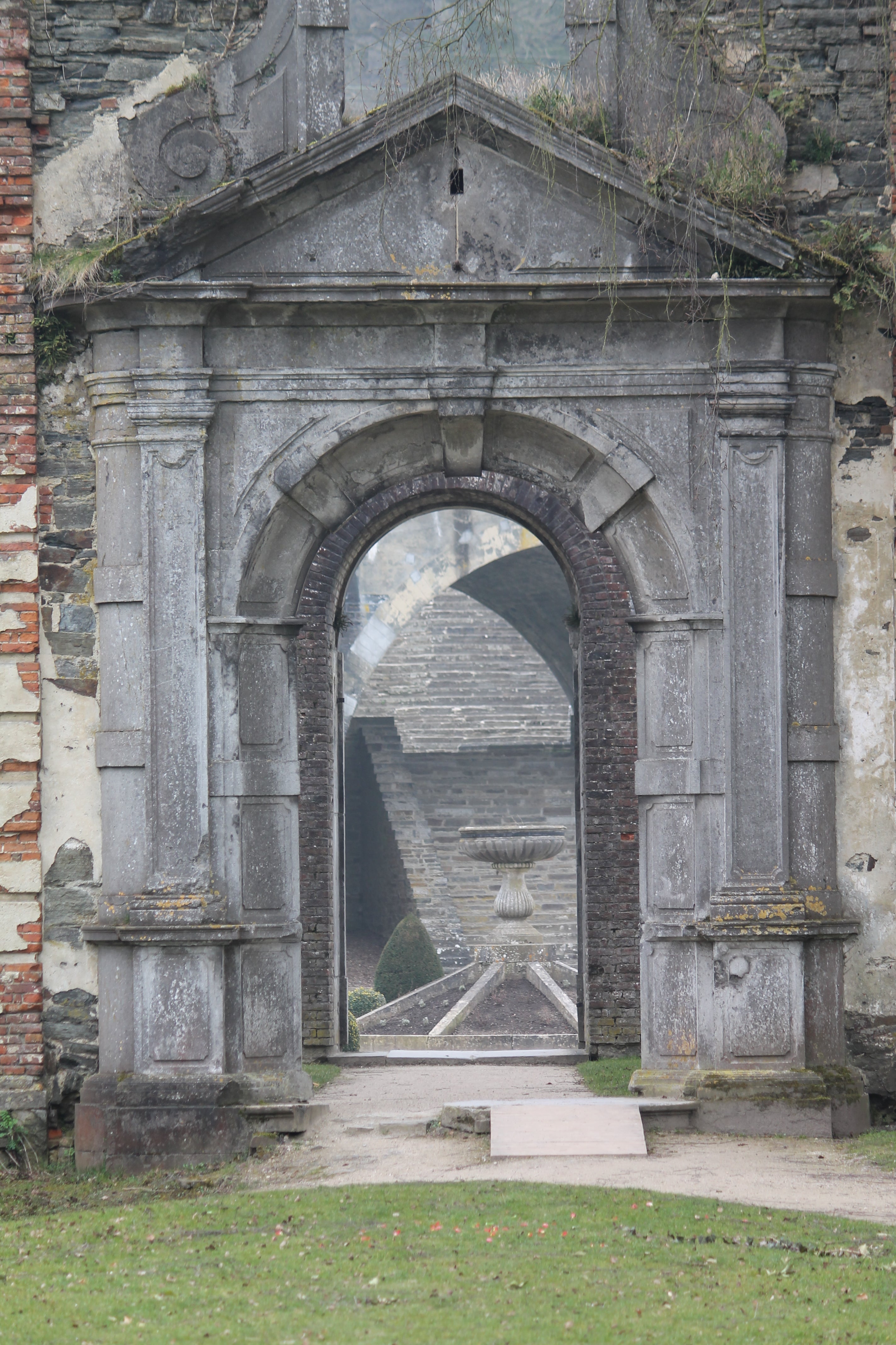 Picture of a old stone doorway with ruins beyond, from Villers Abbey in Belgium, for historical consultation page, offering historical research and writing services, Photoshop services, and more.