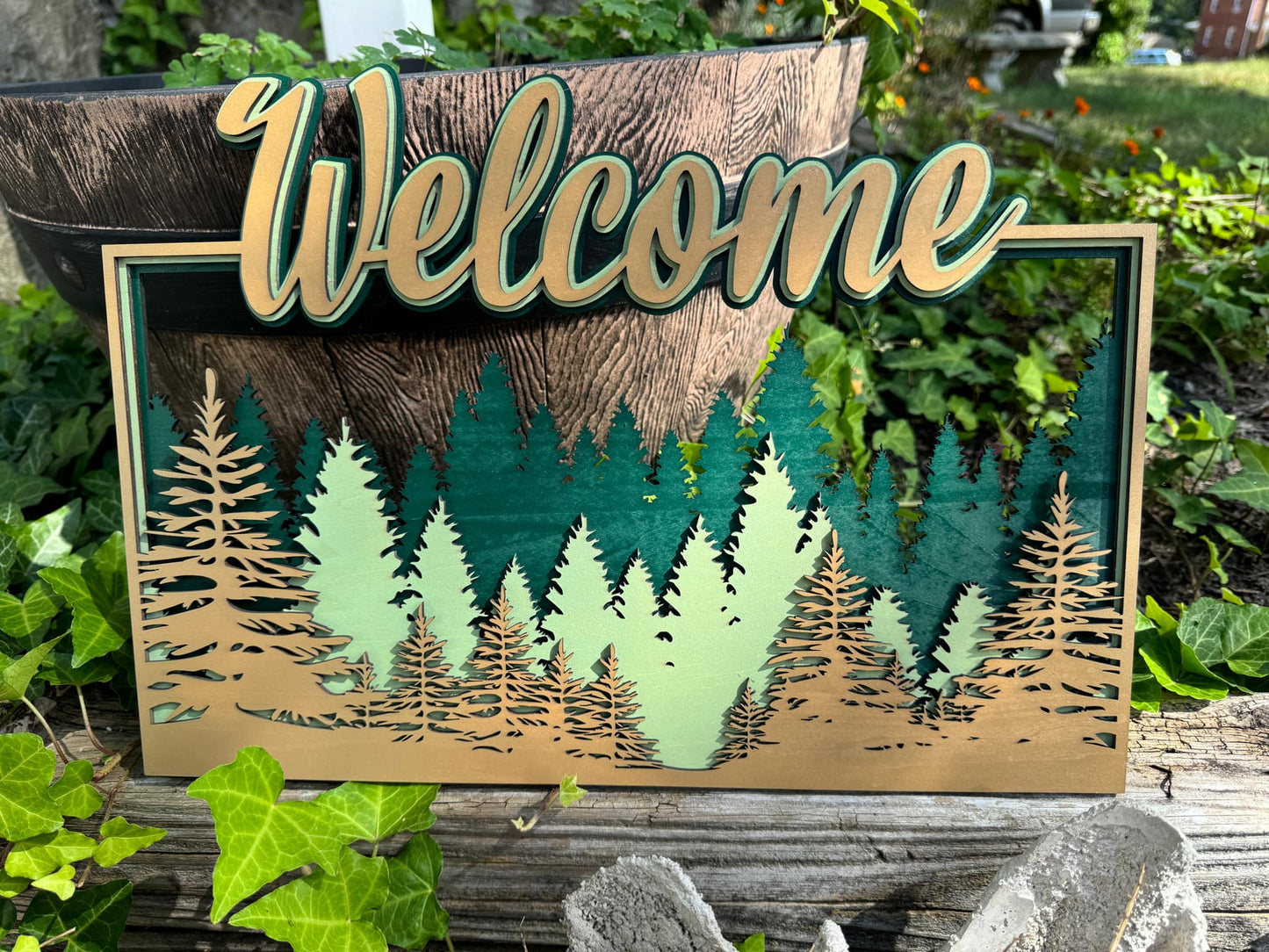 Rustic Forest Welcome Sign