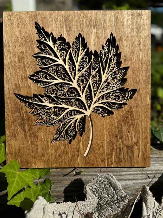 Beautiful Fall Maple Leaf - Multi-layered Wooden Autumn Decor