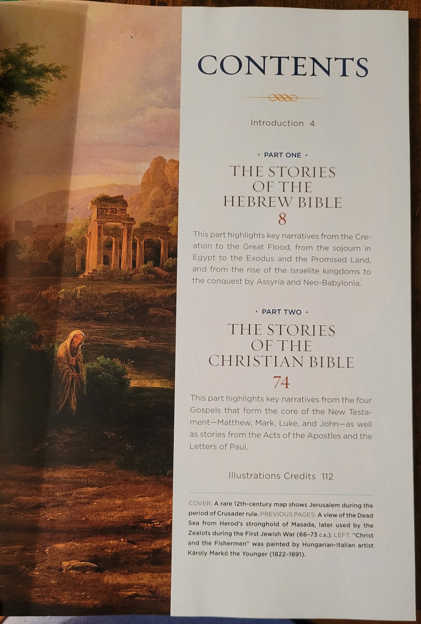 National Geographic special edition "Atlas of the Bible: Exploring Holy Lands", with 17 maps. View of table of contents.