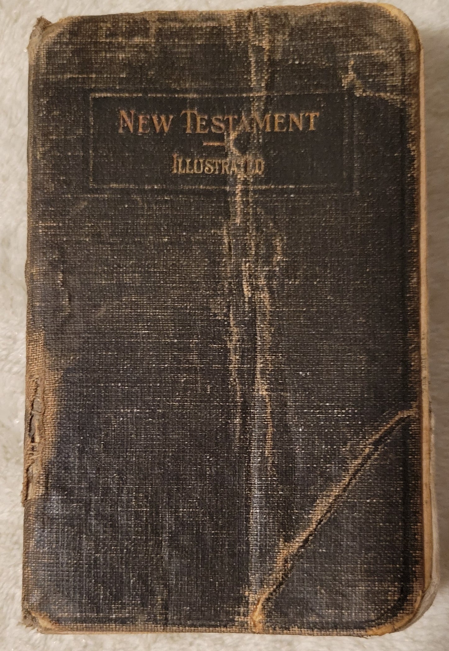 Antique book for sale, illustrated New Testament, 1918.  View of front cover.