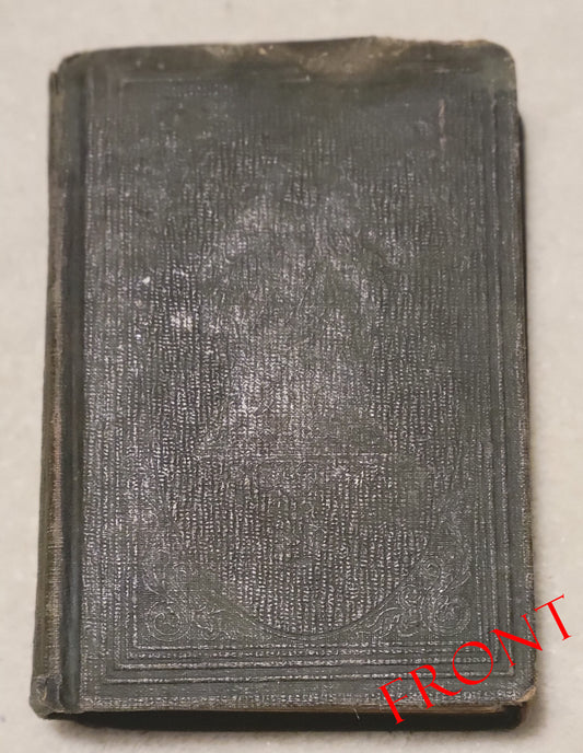 Antique book for sale “Young Lady's Book of Elegant Prose” by British and American authors, published by John Ball in Philadelphia in 1851. Front cover.
