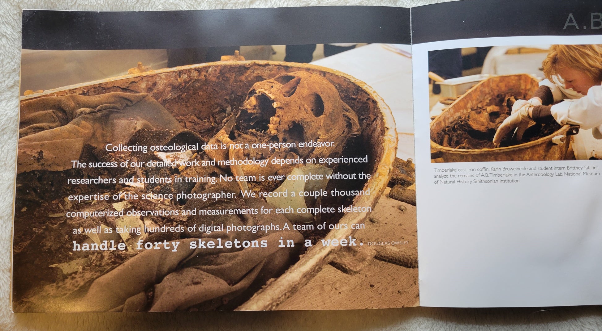 Used book for sale "Written in Bone" by Douglas Owsley and Karin Bruwelheide, published by LeanTo Press, 2009. photographs