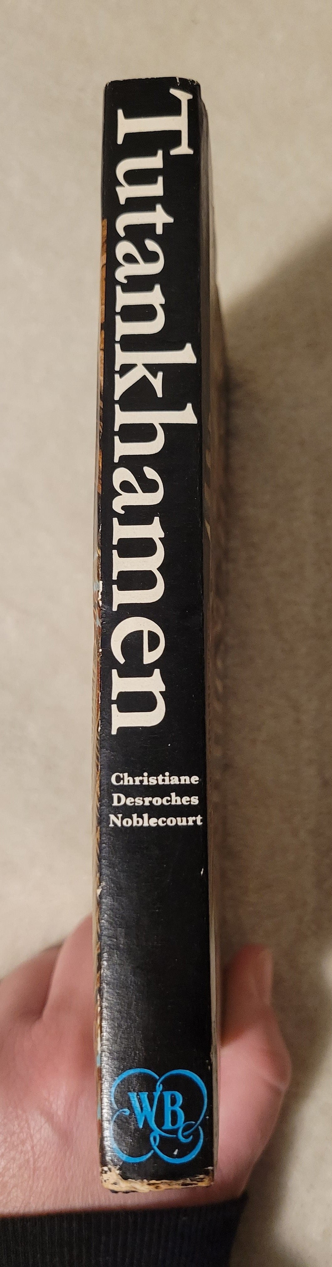Used book for sale "Tutankhamen: Life and Death of a Pharaoh" by Christiane Deroches-Noblecourt, 1967 World Books edition. Spine