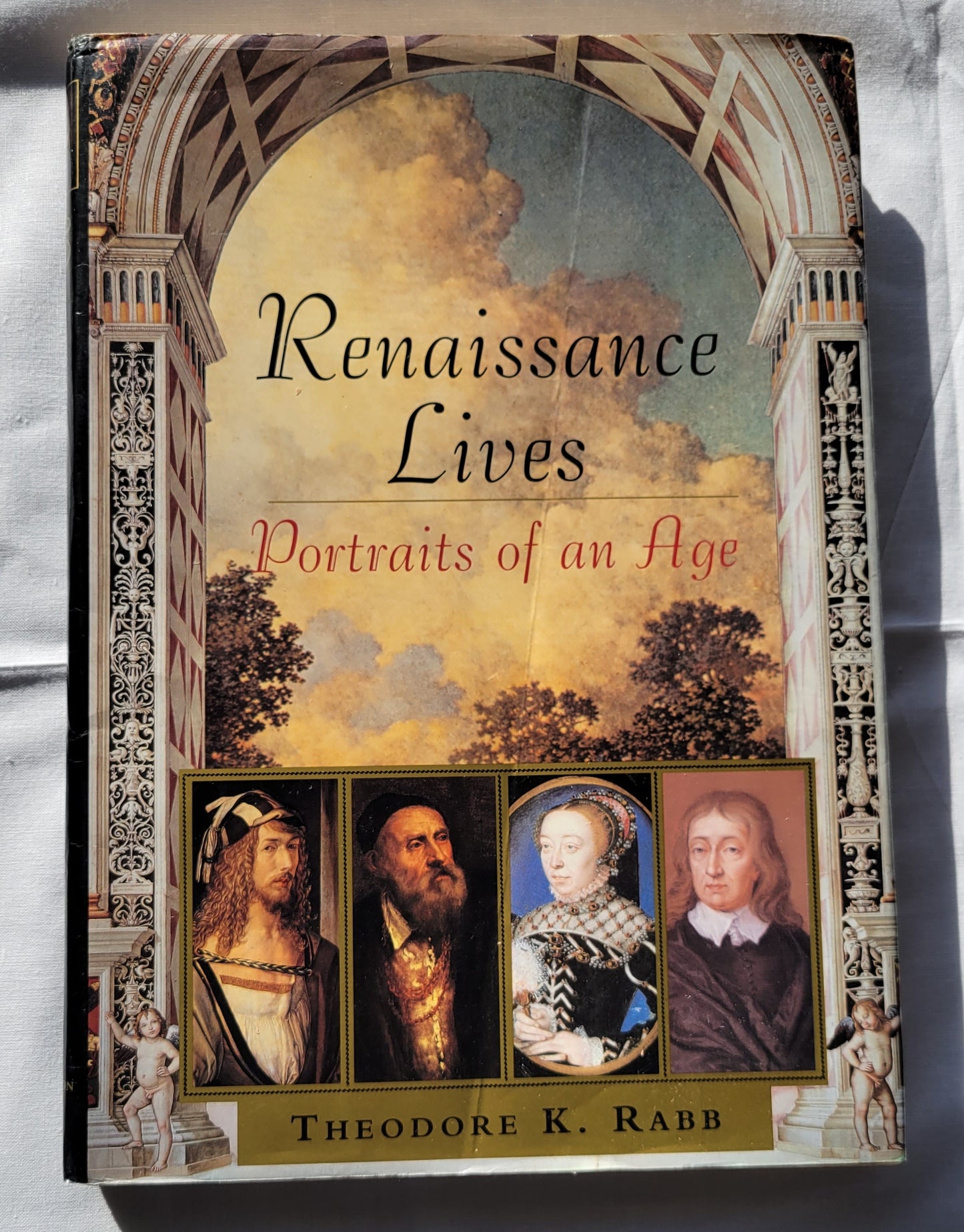 Used book for sale, "Renaissance Lives: Portraits of an Age" by Theodore K. Rabb published by Basic Books in 1993. View of front cover with jacket.