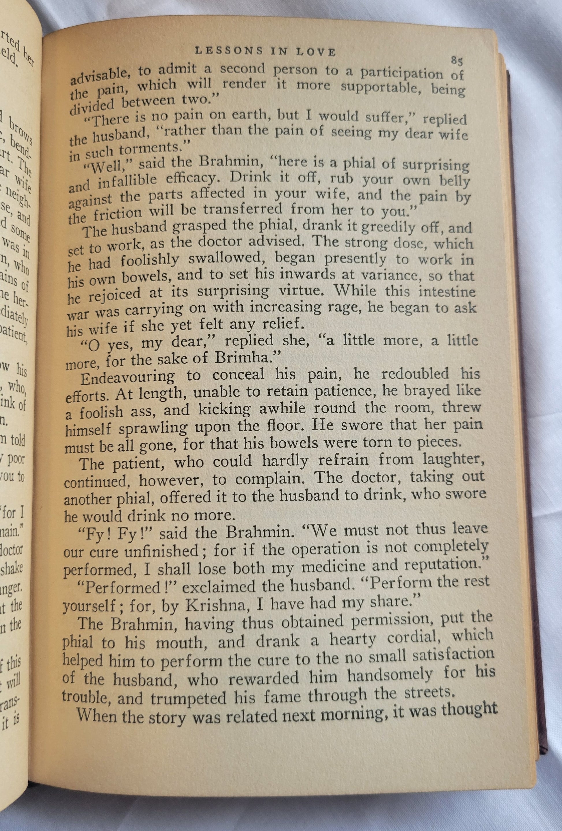 Vintage book for sale, "Oriental Romances" First Edition, edited and introduction by Manuel Komroff, published by The Modern Library in 1930. View of page 85