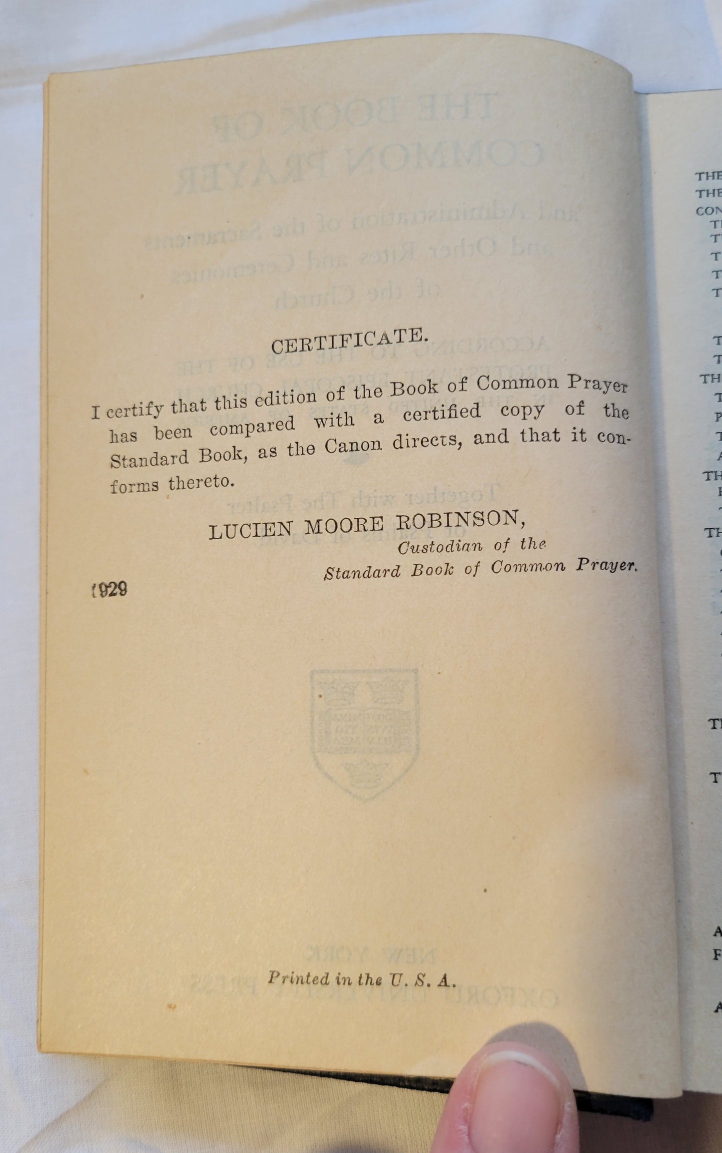 The Book of Common Prayer (Protestant Episcopal Church, 1929)