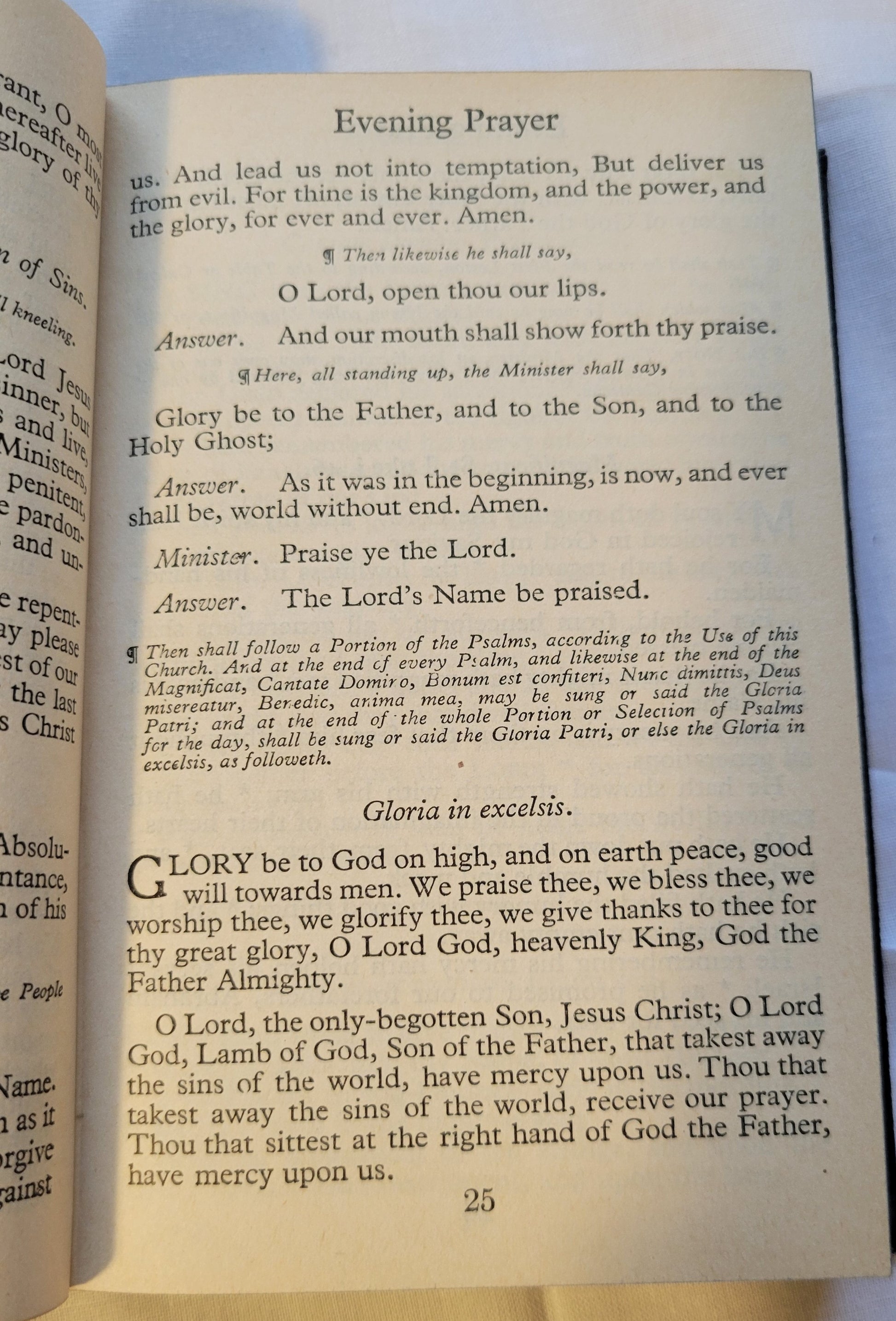  Antique book for sale "The Book of Common Prayer: And Administration of the Sacraments and Other Rites and Ceremonies of the Church: According to the Use of the Protestant Episcopal Church in the United States of America", published by Oxford University Press, 1929. Page 25