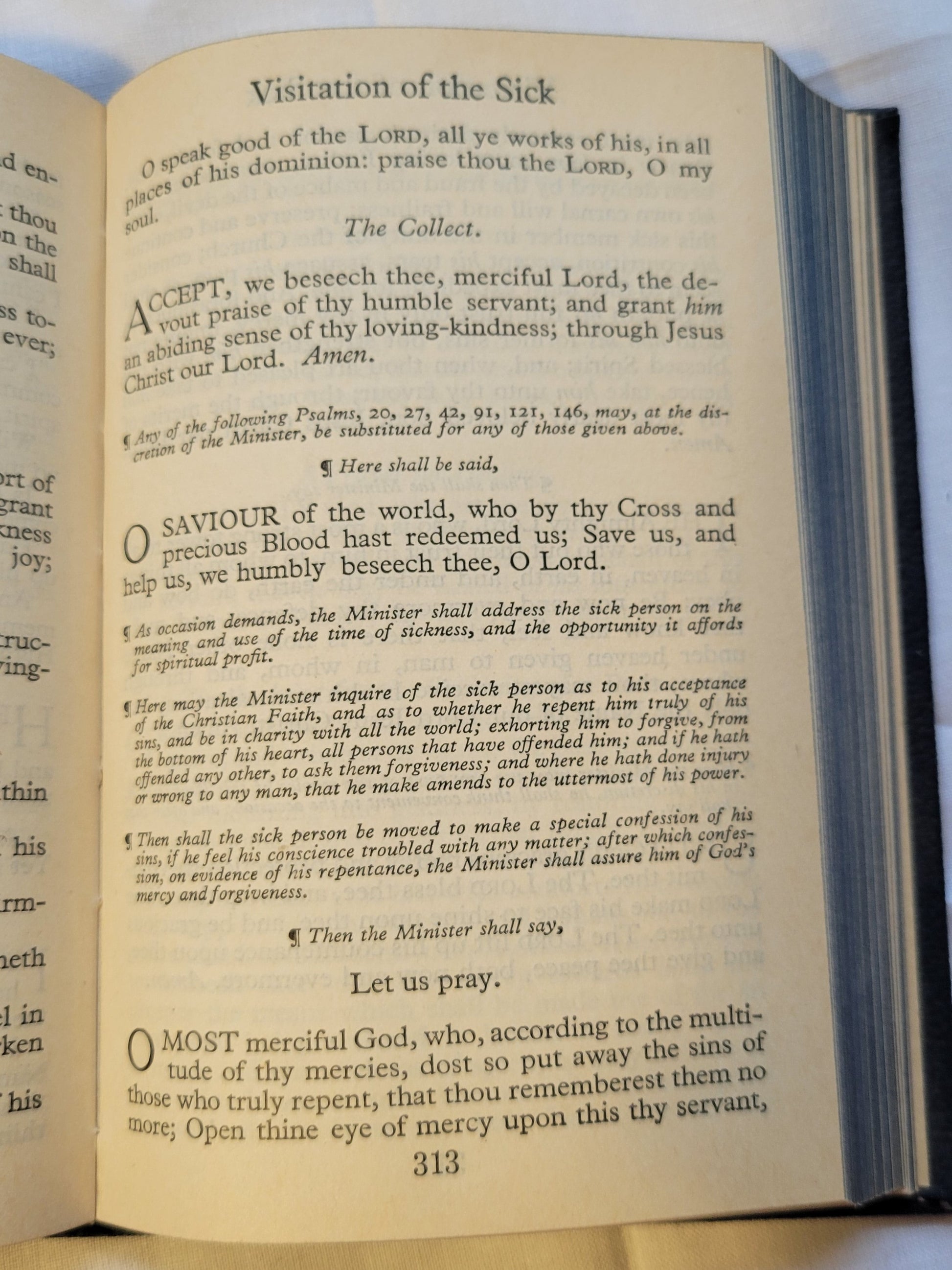  Antique book for sale "The Book of Common Prayer: And Administration of the Sacraments and Other Rites and Ceremonies of the Church: According to the Use of the Protestant Episcopal Church in the United States of America", published by Oxford University Press, 1929. Page 313