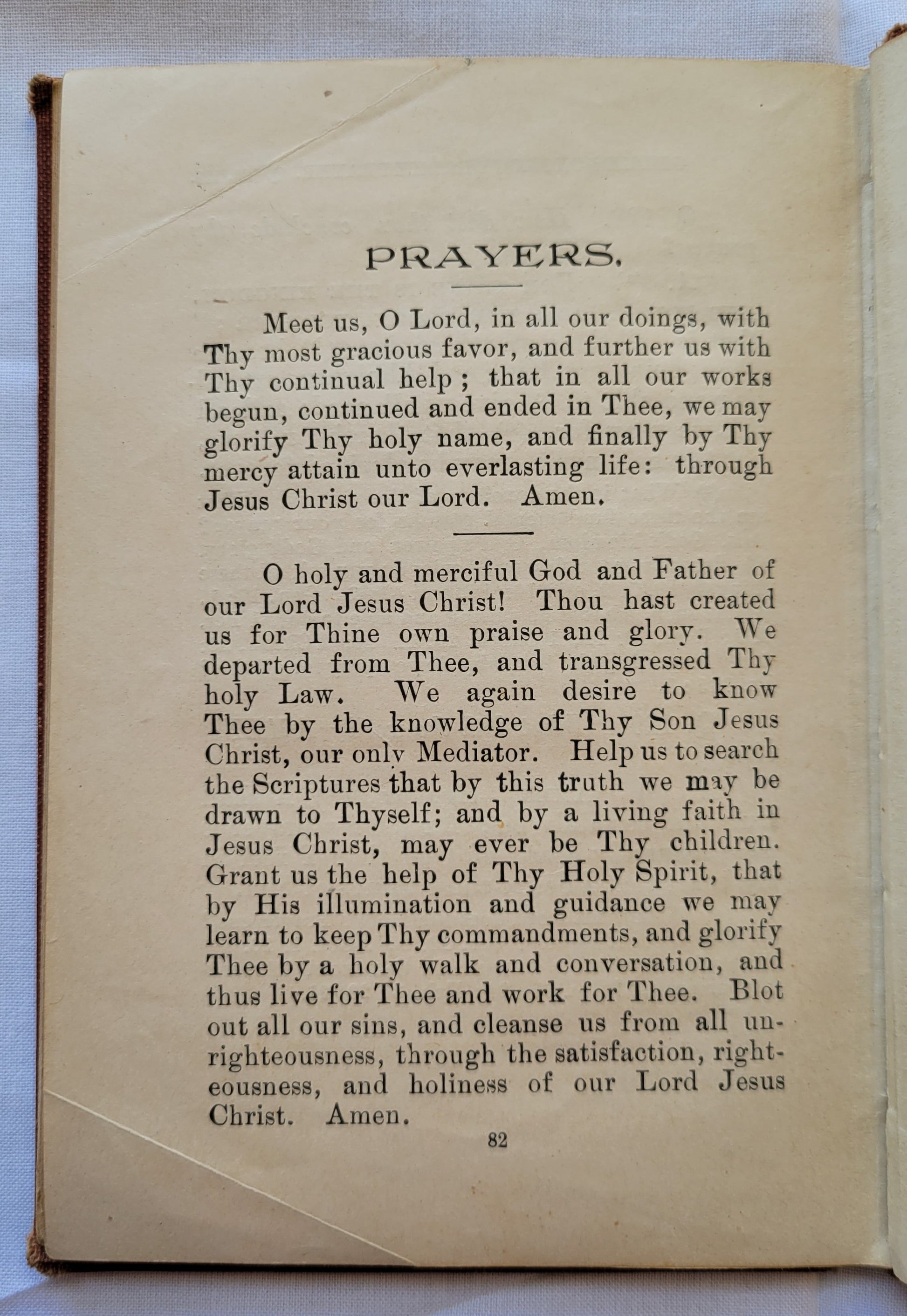 Antique book for sale "The Heidelberg Catechism: With Questions for the Catechetical Class and the Sunday-School by Rec. Aaron Spangler, A.M.", published in 1899 by the Central Publishing House. Page 82