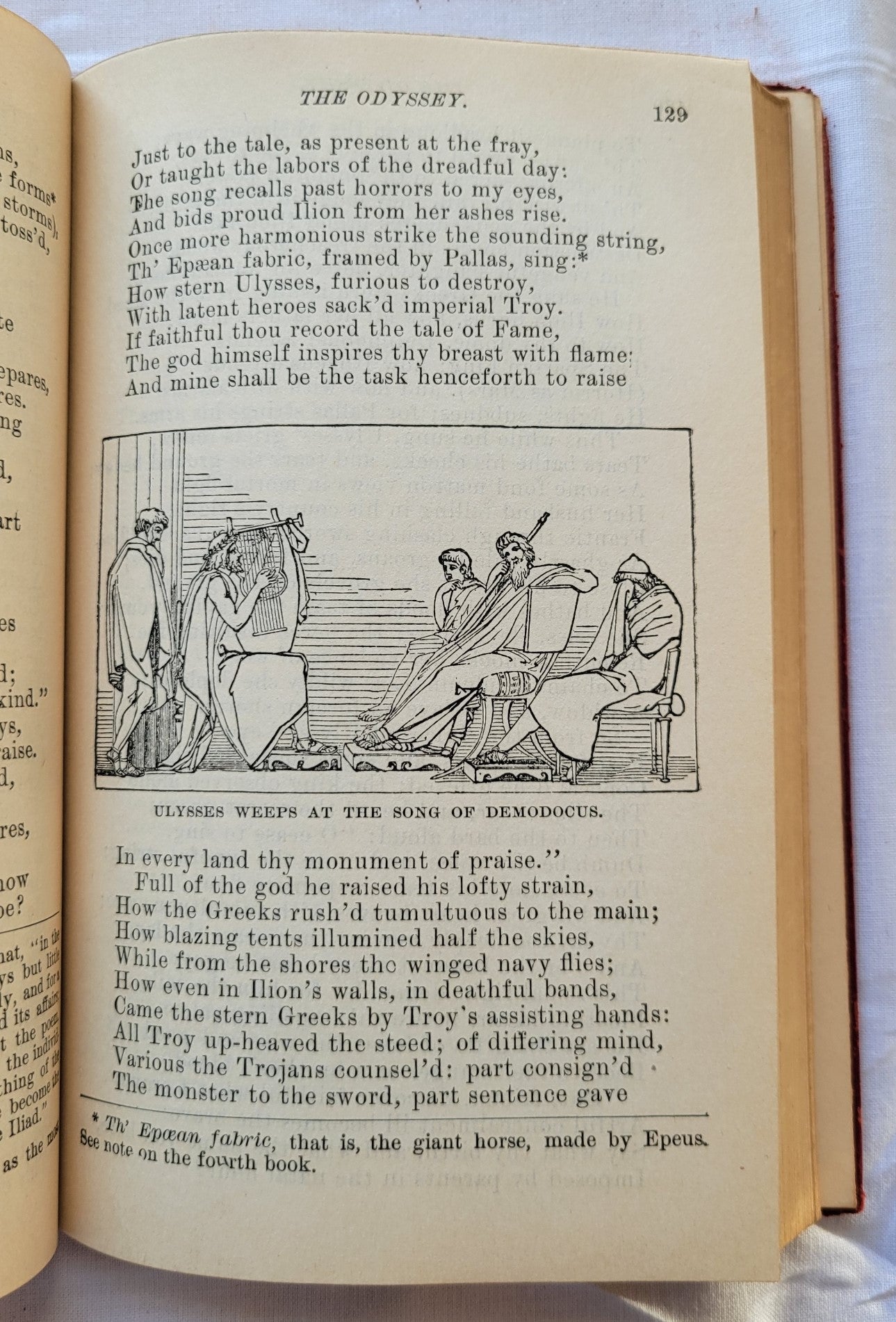 Antique book for sale, Homer's ancient Greek epic, The Odyssey translated by Alexander Pope, published by A. L. Burt Company (before 1932), with notes from Rev. Theodore Alois Buckley M.A. View of page 192