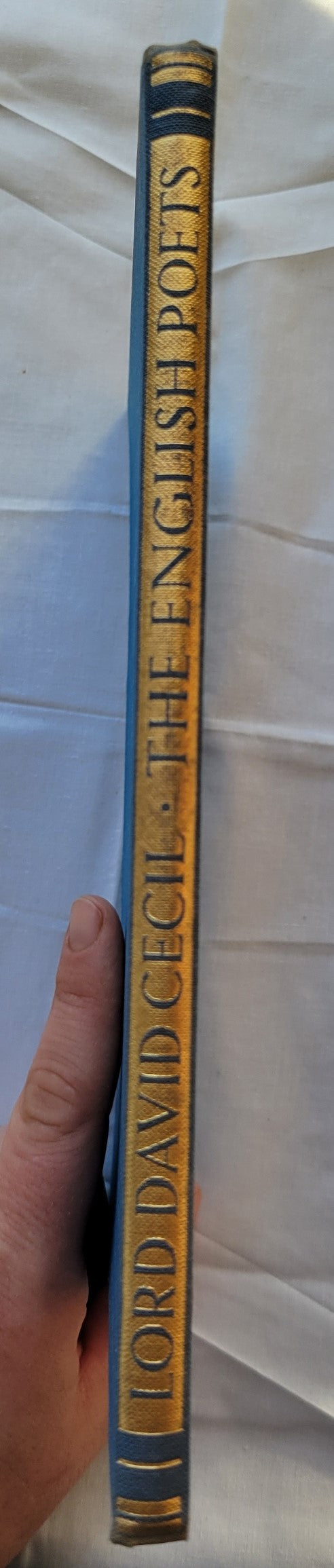 Vintage book for sale "The English Poets" by Lord David Cecil, published by Hastings House, 1940. Spine.