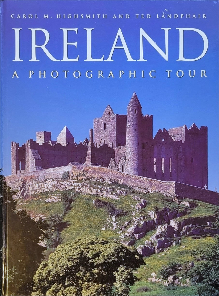 Used book for sale, travel photography, “Ireland: A Photographic Tour” by Carol W. Highsmith and Ted Landphair, published by Random House, 1998. View of front cover.