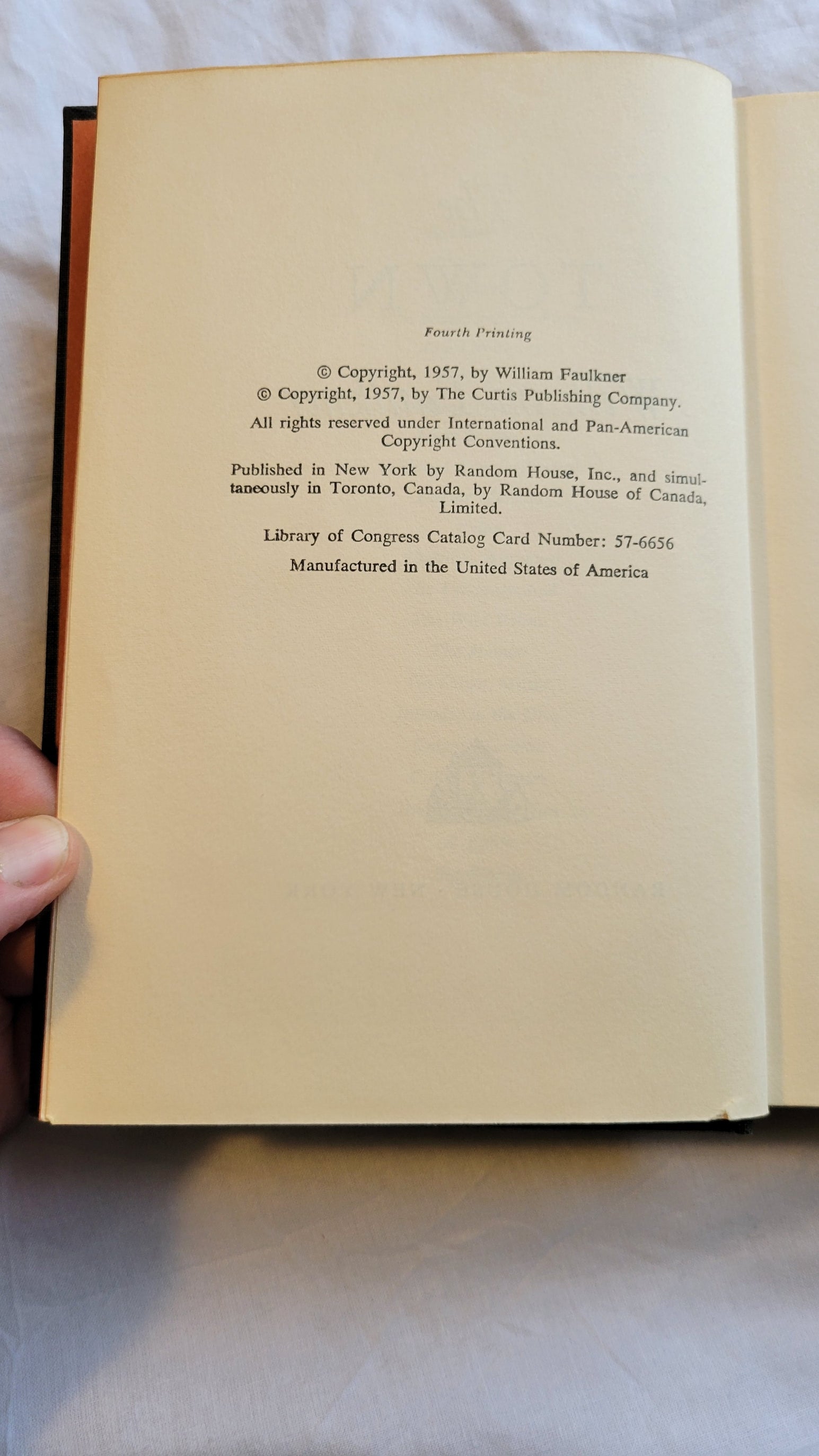 Vintage books for sale The Snopes Trilogy: "The Hamlet", "The Town", and "The Mansion" by William Faulkner, published by Random House, 3rd and 4th printings. Copyright info.