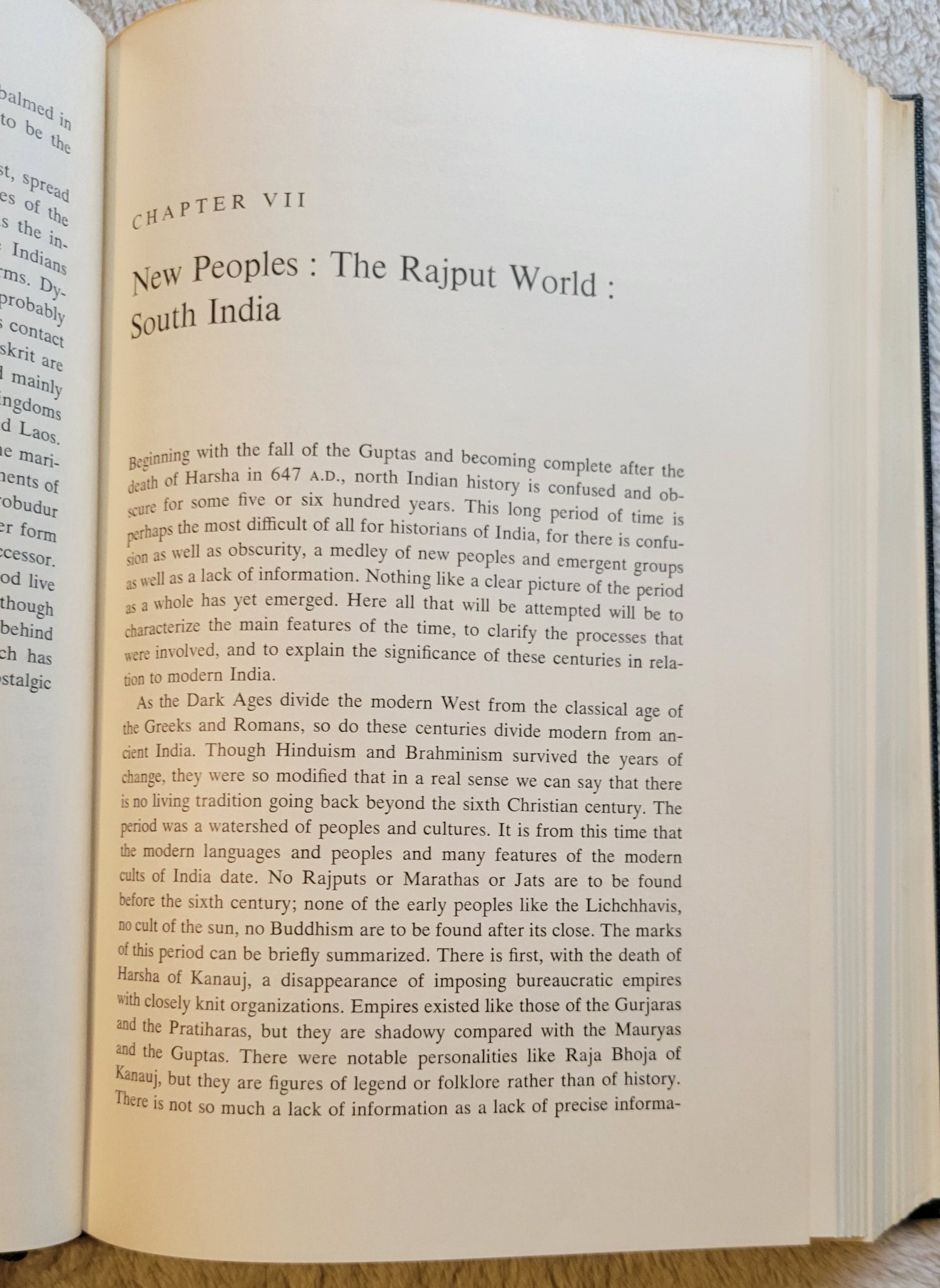 Used book for sale "India: A Modern History" by Percival Spear, published by Ann Arbor: The University of Michigan Press, 1961. This book is a volume in The University of Michigane History of the Modern World. View of chapter 7.