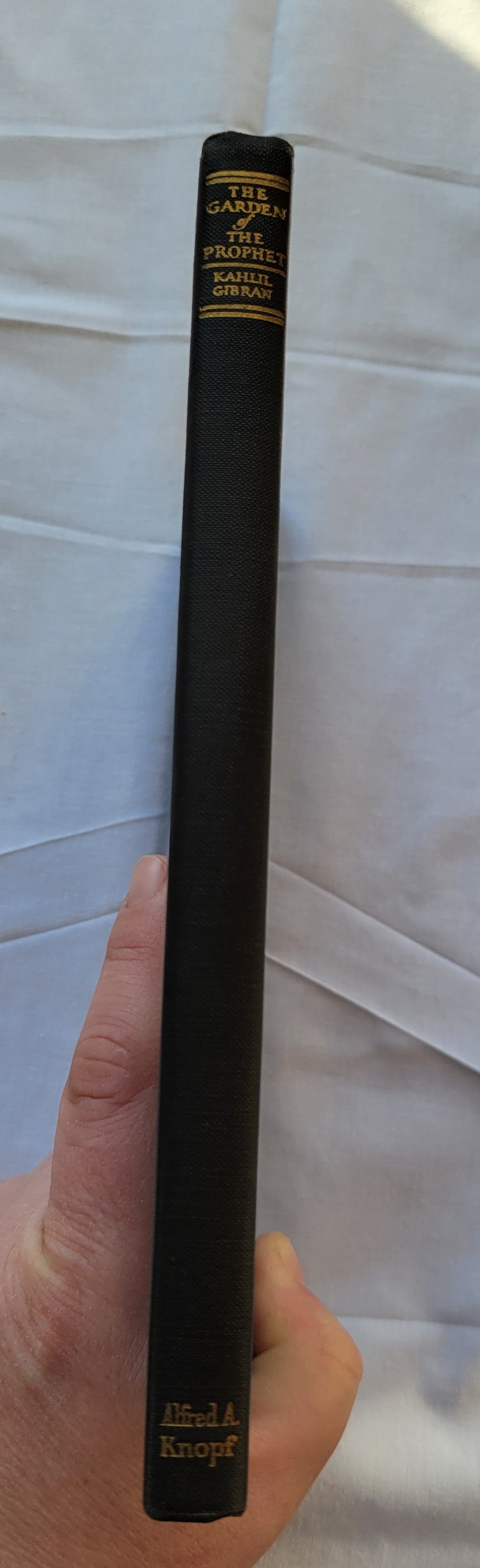 Vintage book for sale “The Garden of the Prophet” by Kahlil Gibran, published by Alfred A. Knoff. Spine.