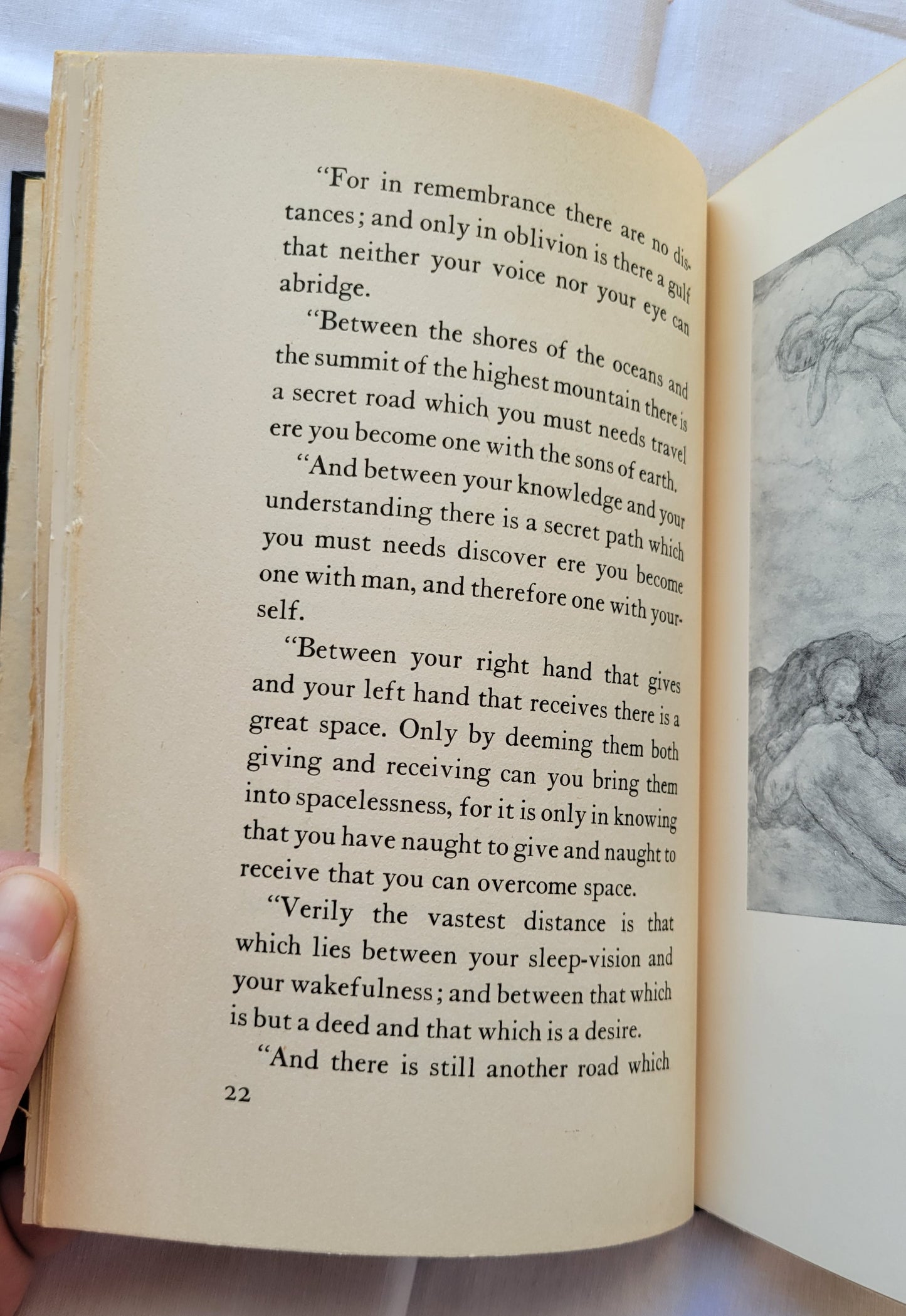 Vintage book for sale “The Garden of the Prophet” by Kahlil Gibran, published by Alfred A. Knoff. Page 22