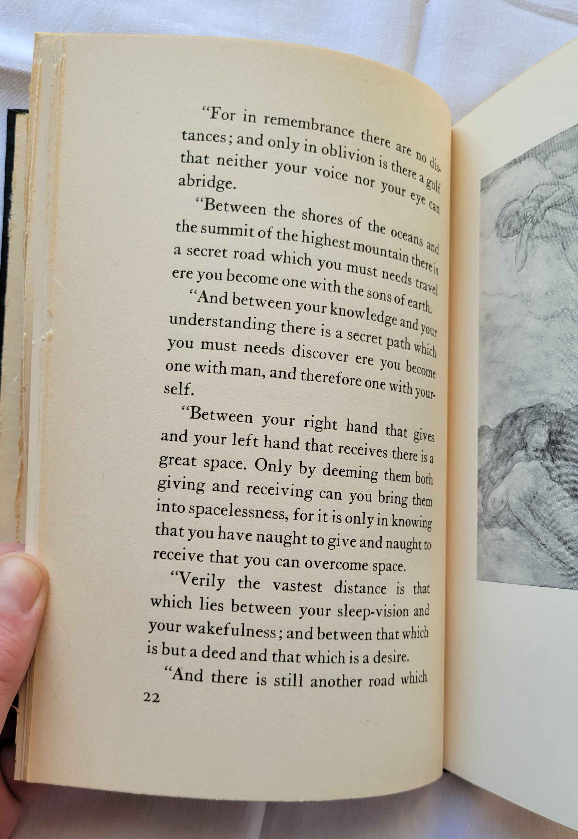 Vintage book for sale “The Garden of the Prophet” by Kahlil Gibran, published by Alfred A. Knoff. Page 22