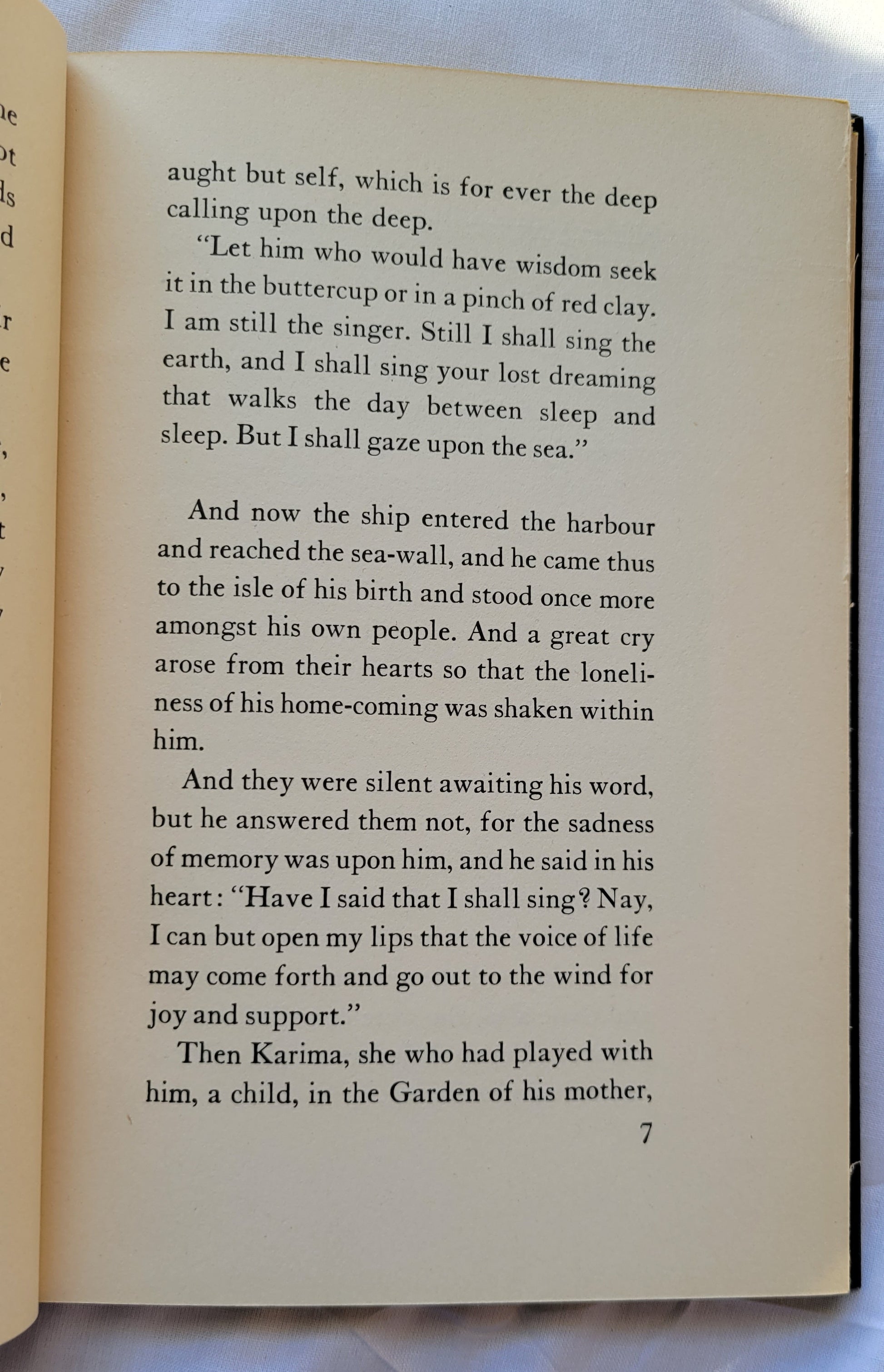 Vintage book for sale “The Garden of the Prophet” by Kahlil Gibran, published by Alfred A. Knoff. Page 7