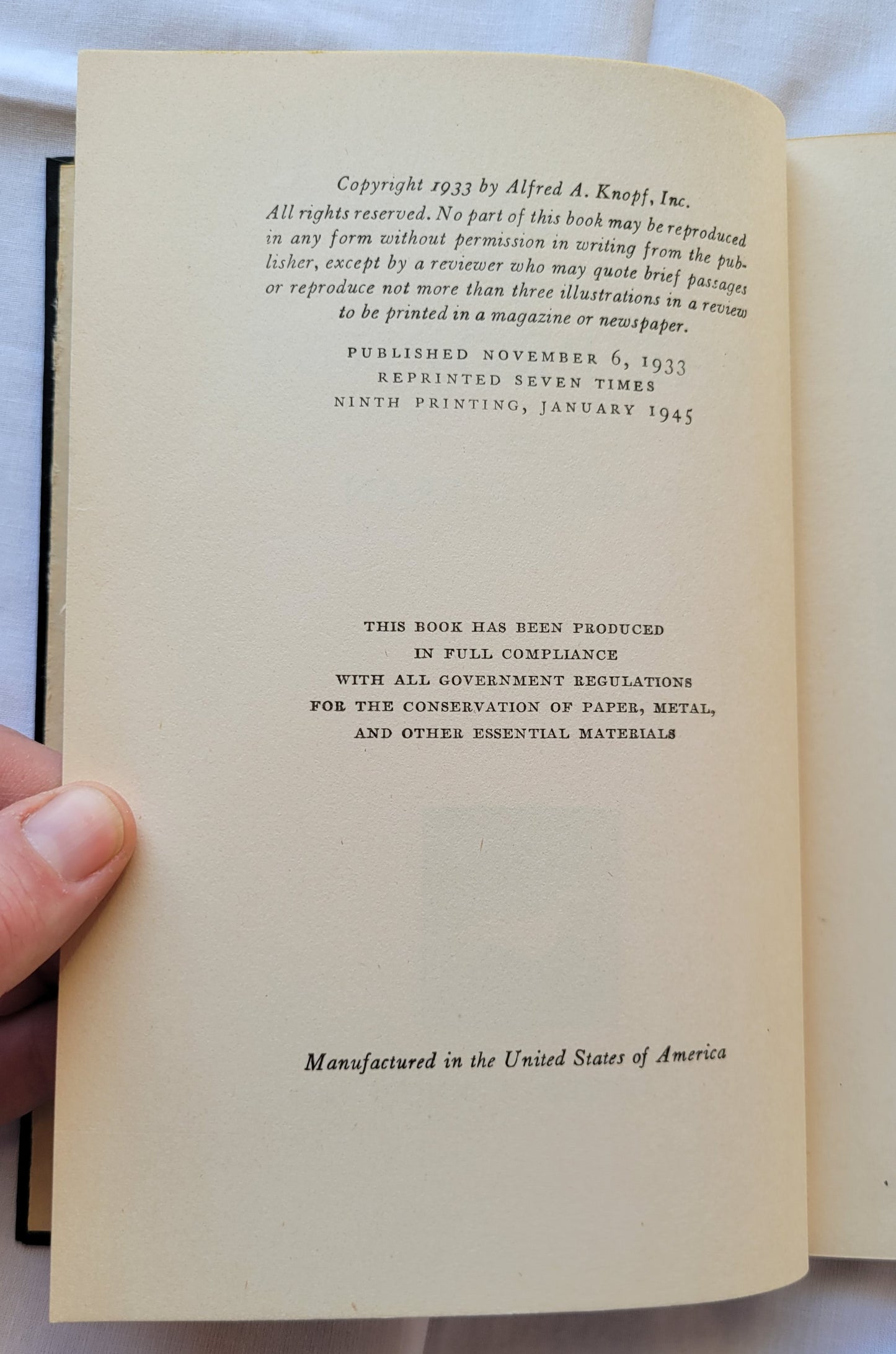 Vintage book for sale “The Garden of the Prophet” by Kahlil Gibran, published by Alfred A. Knoff. Copyright info.