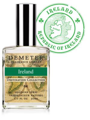 Ireland 1.0 fl. oz. fragrance spray by Demeter.  Warm, soft and green and watery, clean and fresh. Gifts for history lovers and travelers.