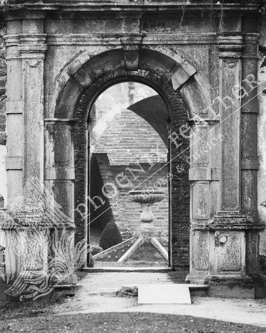 Travel photography. Gifts for history lovers and travelers. Black and white photograph of Villers Abbey in Villers-la-Ville, Belgium