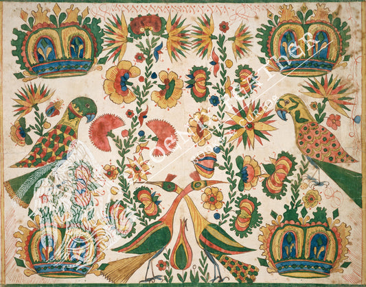 Vintage poster print. Gifts for history lovers and travelers.  Pennsylvania Dutch fraktur art by Otto.