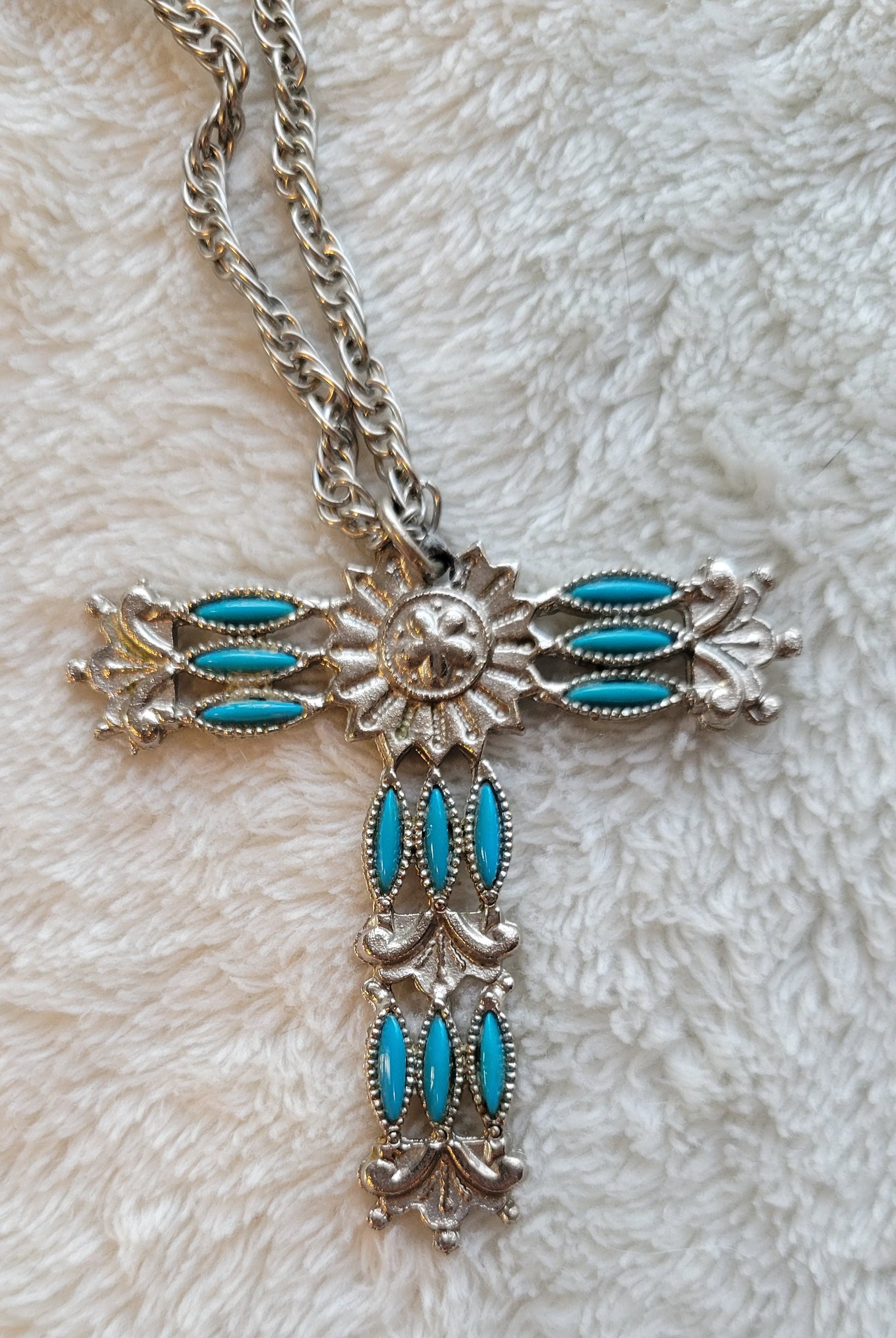 Antique Tau cross necklace, Catholic Franciscan order. Close-up